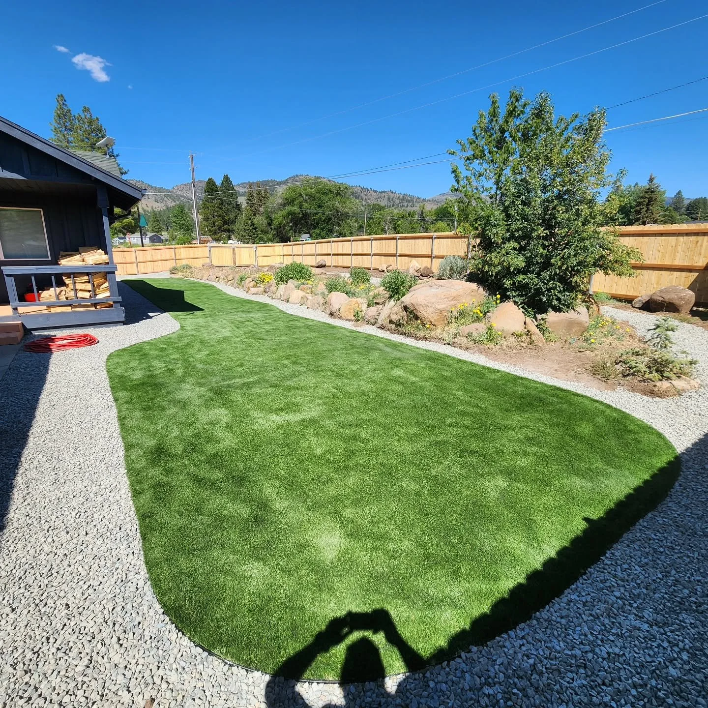 Just wrapped this artificial turf and fence install. A low maintenance option with some privacy included!
