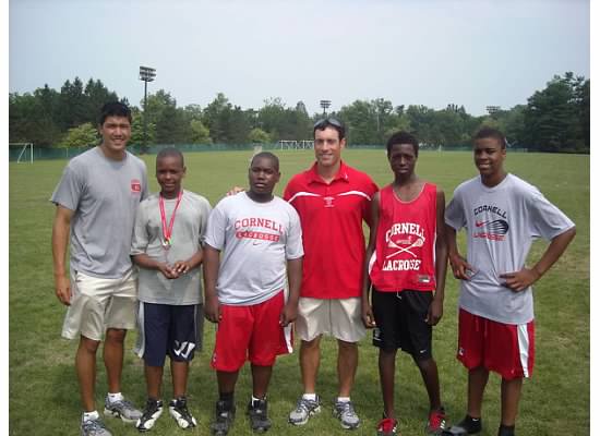  Boiardi Foundation sponsored campers at Cornell's Big Red camp, with Coach Jeff Tambroni 