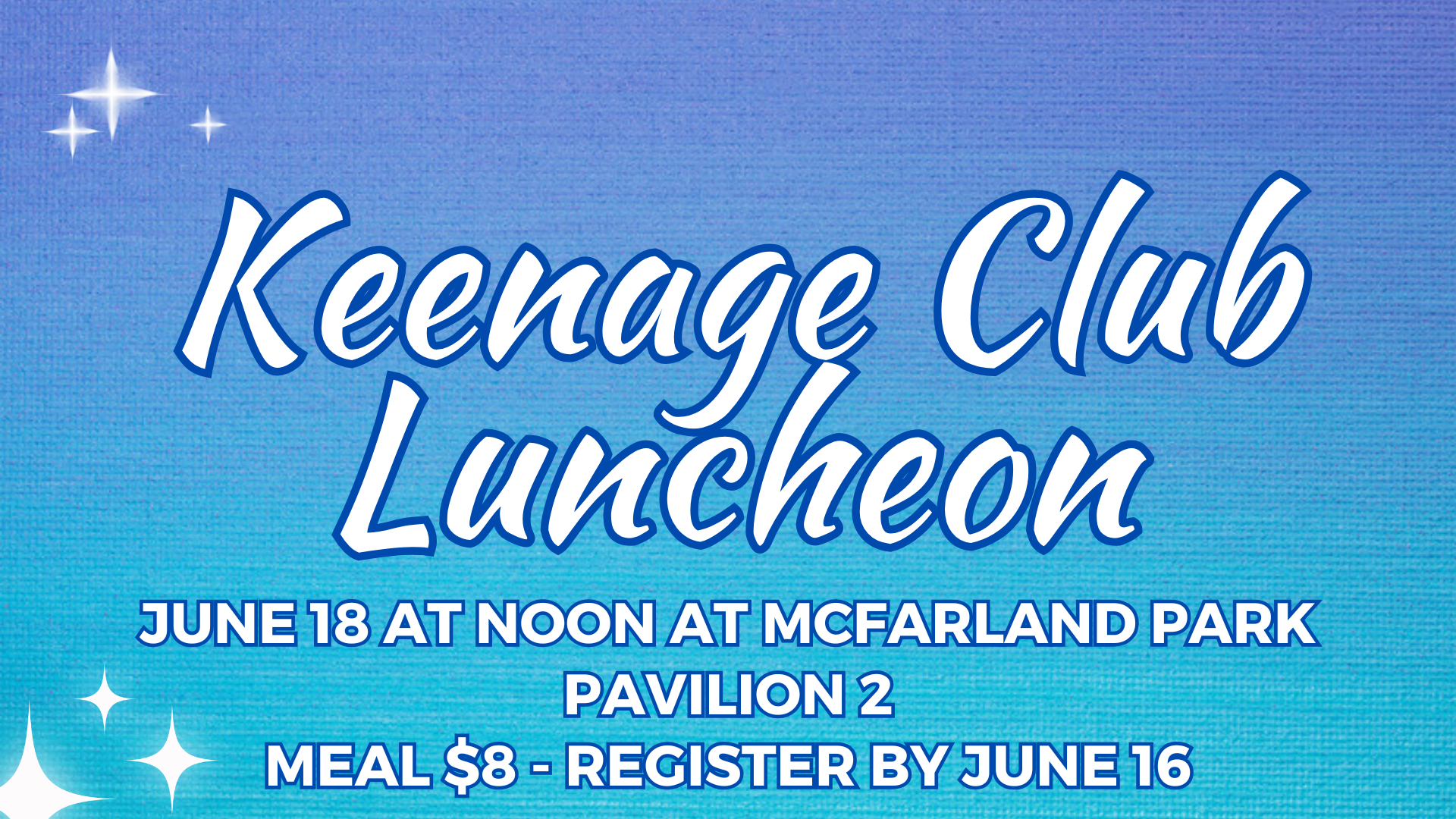Picnic with us at McFarland Park on June 18