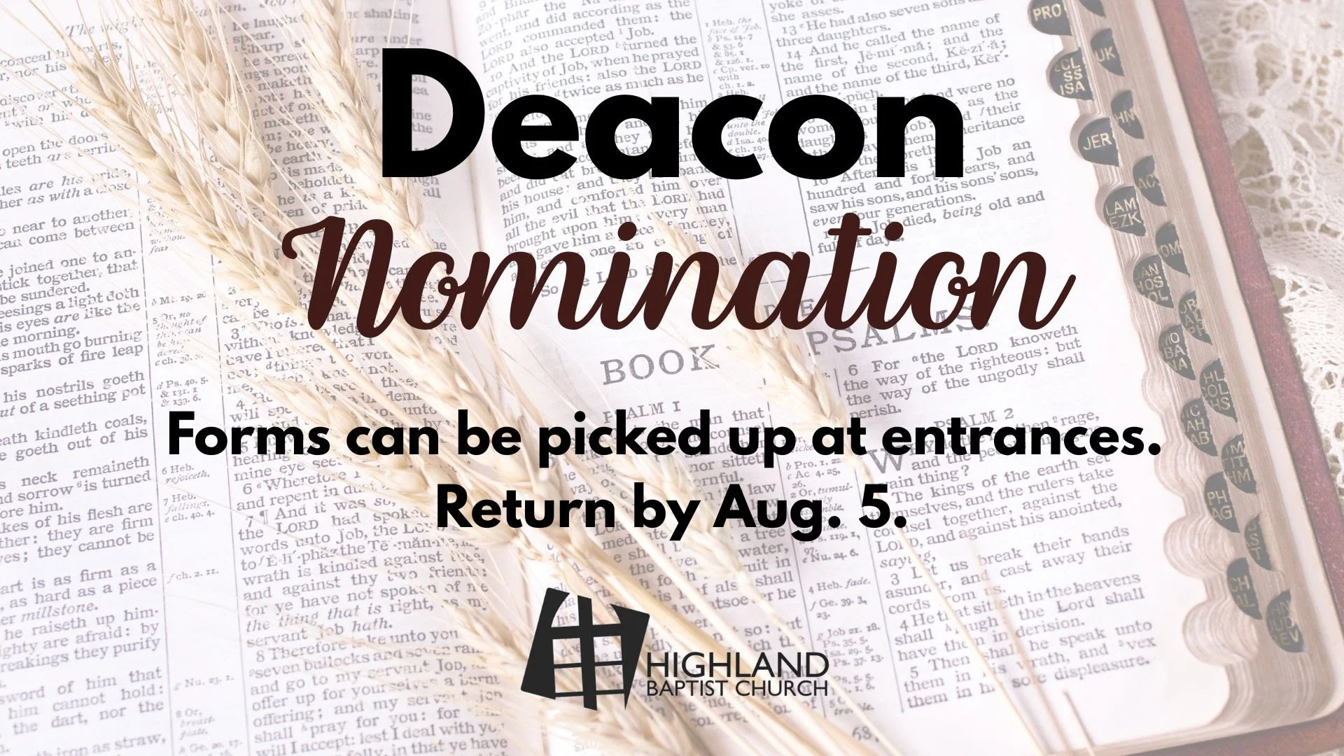 Deacon Nominations