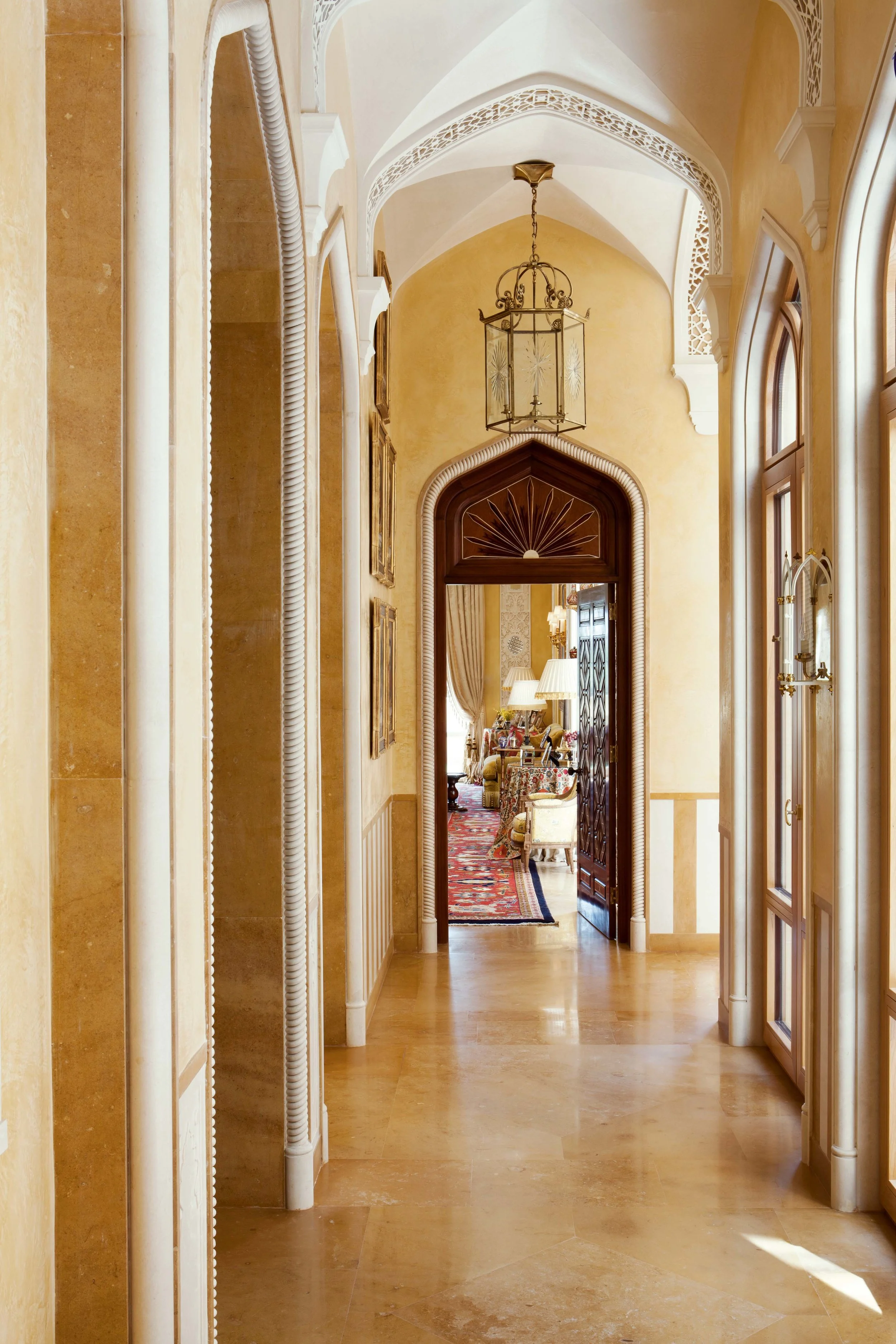 The same corridor but looking the opposite direction; even though it is merely an area through which you pass, this corridor is central to the flow of space within the home.