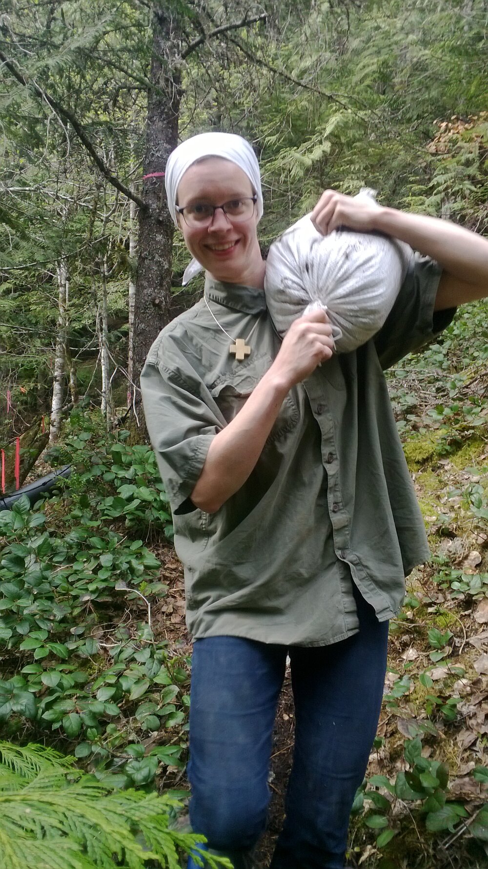  And, the “slow way” of carrying in supplies…two good shoulders! 