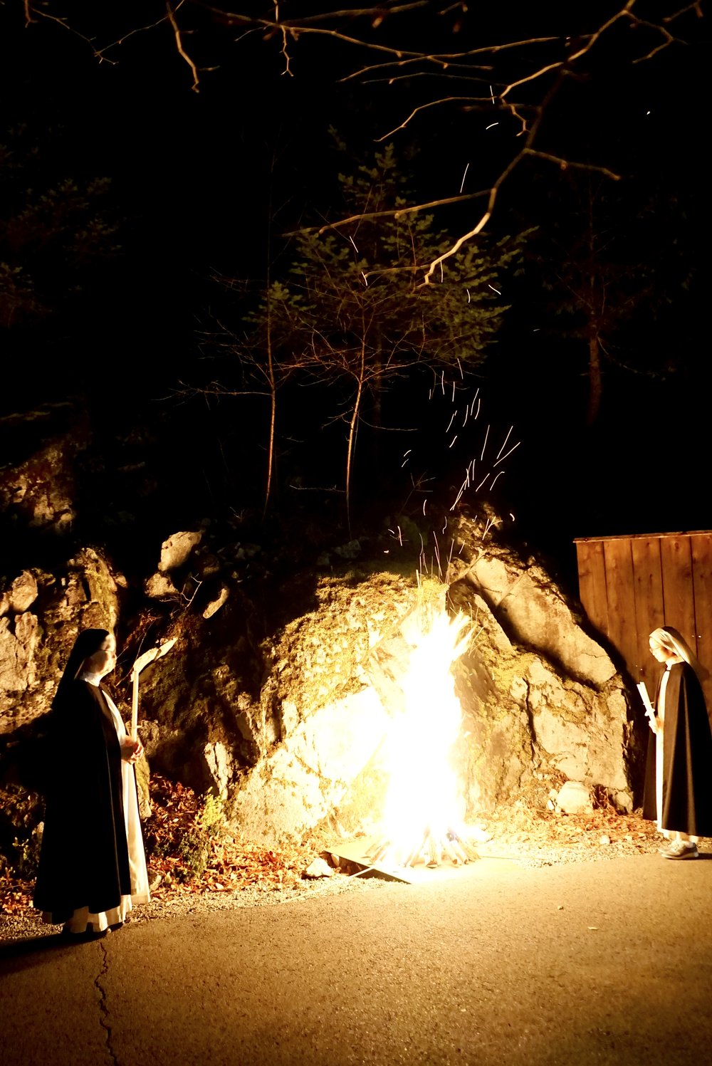 Gathering around the Paschal Fire at the Easter Vigil