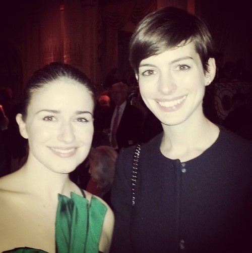 ANN Opening Night at the Plaza Hotel (Jennifer Isaacson and Anne Hathaway)