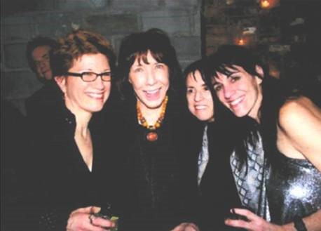   Opening night of  Beebo Brinker Chronicles  (from left to right- Lisa Kron, Lily Tomlin, Harriet Leve, and Leigh Silverman)  