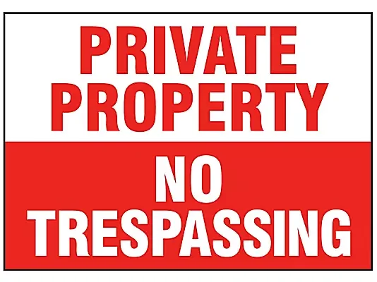 No Trespassing on Land for Sale by Public Tender