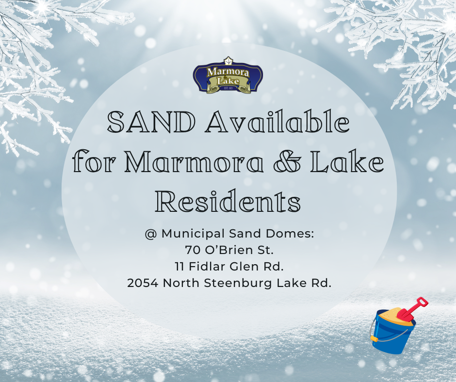 Free Sand Available for Marmora and Lake Residents