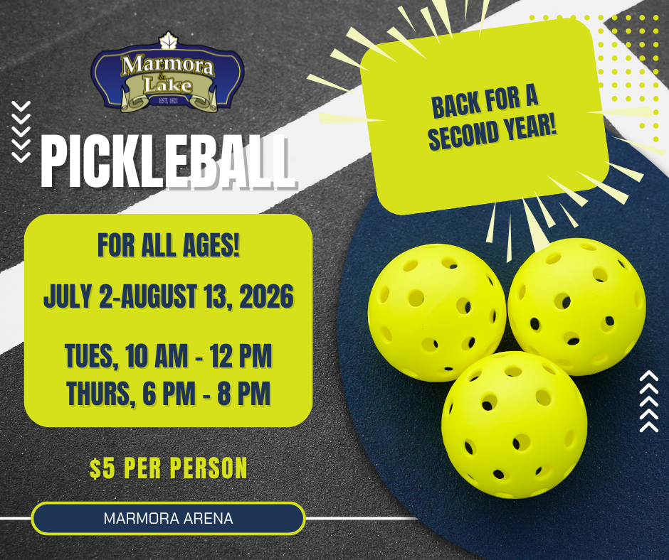 Pickleball returns to the Marmora Arena next week!