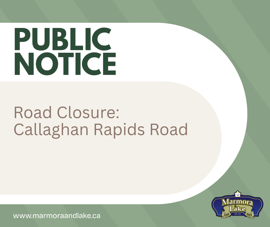 Public Notice: Road Closure on Callaghan Rapids Road