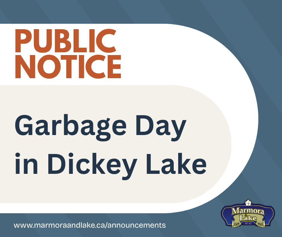 Upcoming Garbage Day in Dickey Lake