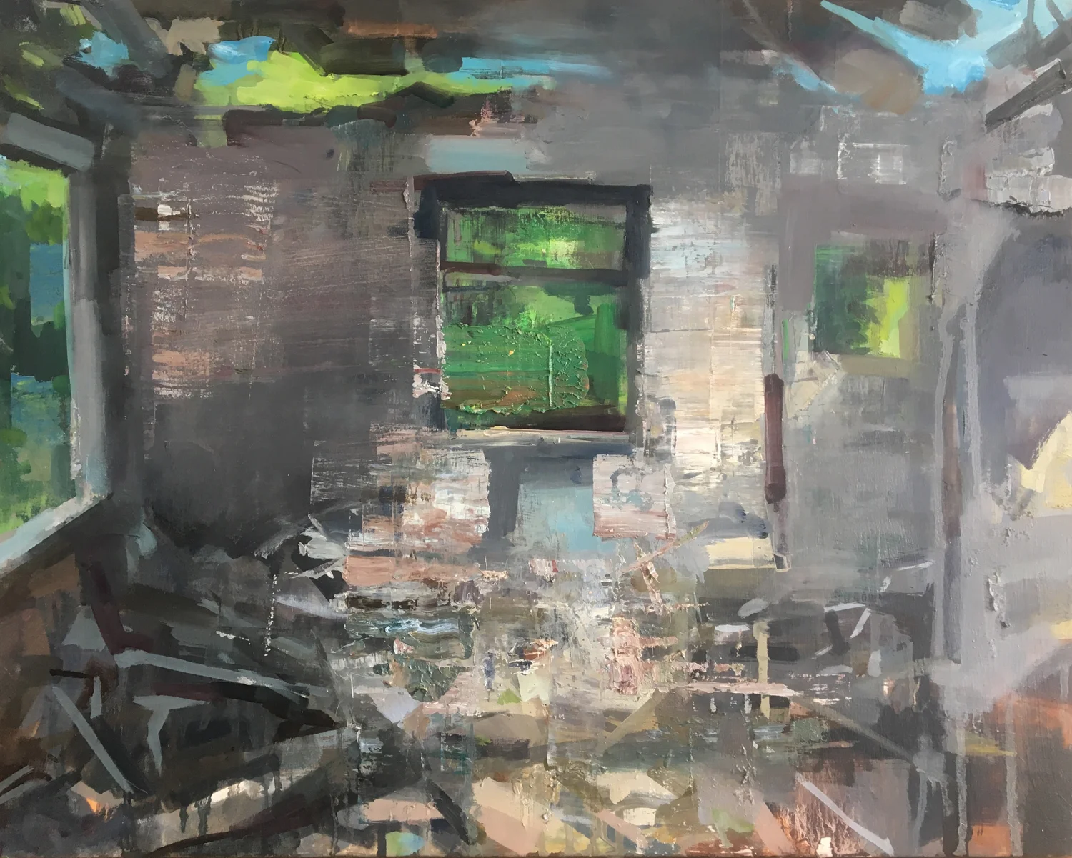 Midsummer Sun in an Empty Room #1 , oil on panel, 16 x 2019, available
