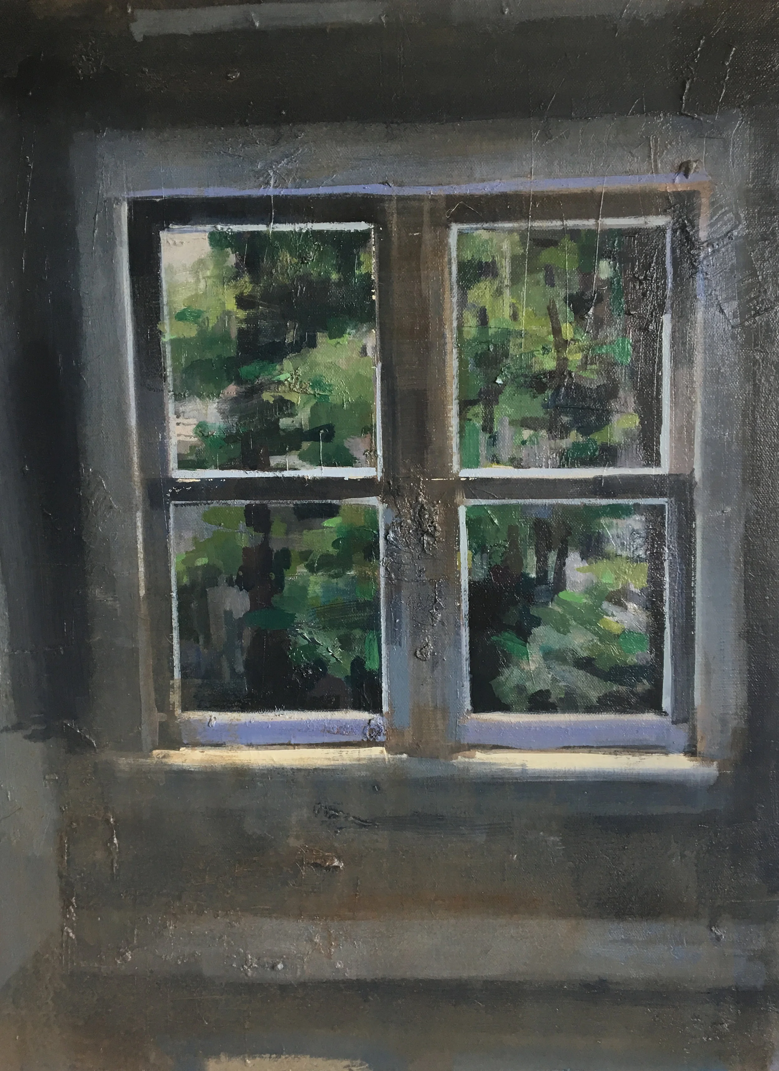 “Midsummer Sun in an Empty Room” #4b, oil on canvas, 18x24, 2016-2018, available