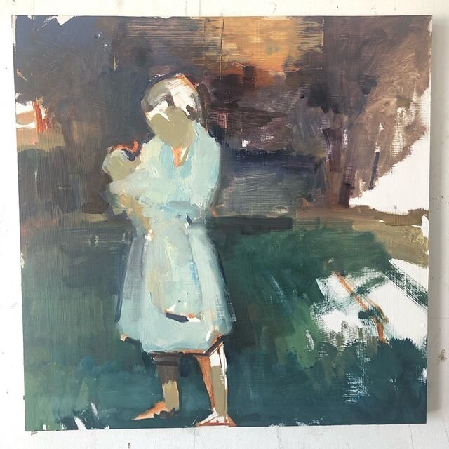 16x16, as yet untitled, something new in the &lsquo;Garland of Hours&rsquo; series 
#memory #time #family #summer #seasons #figurepainting