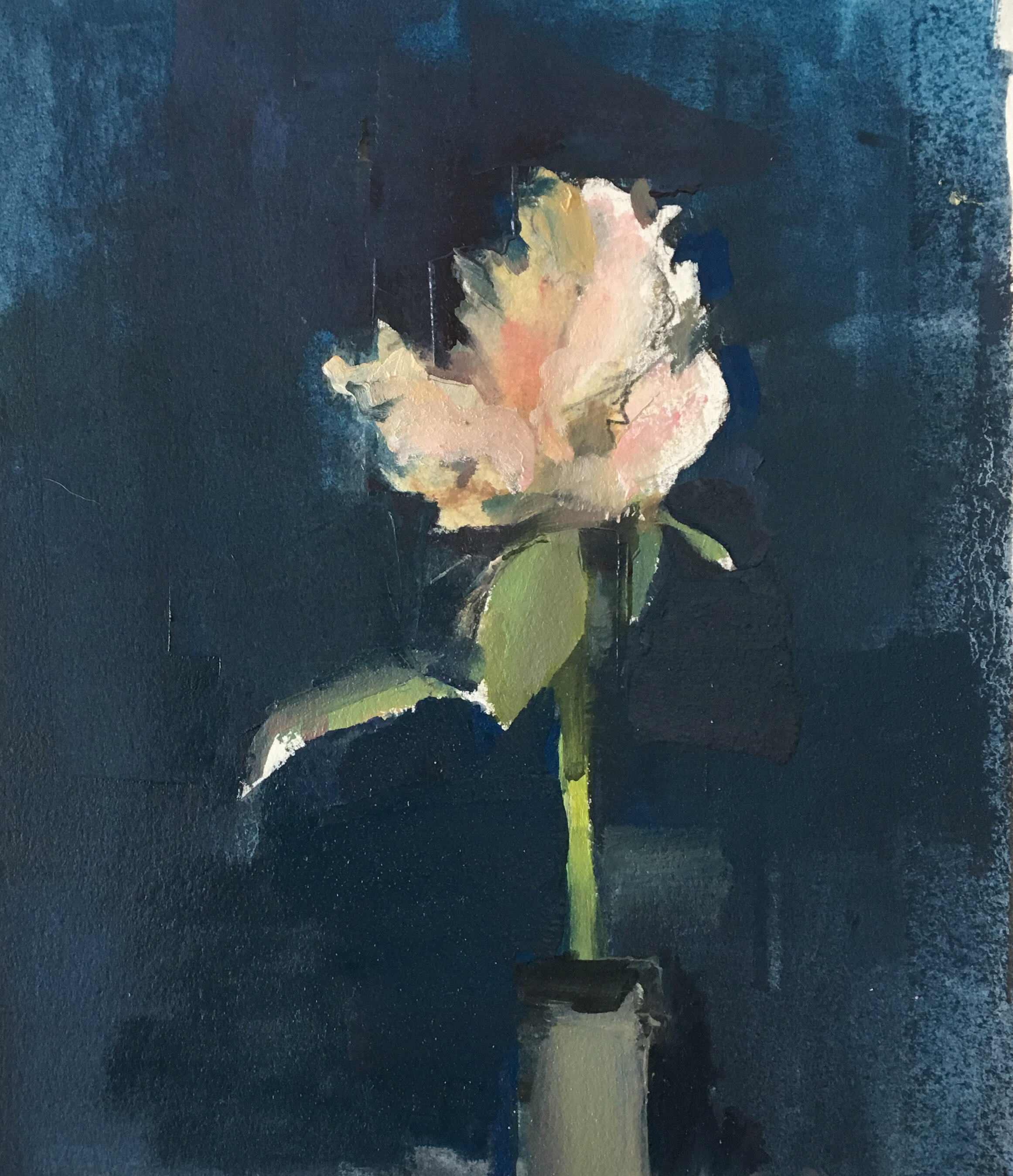 Peony Study #5, oil on paper, 6x6, private collection