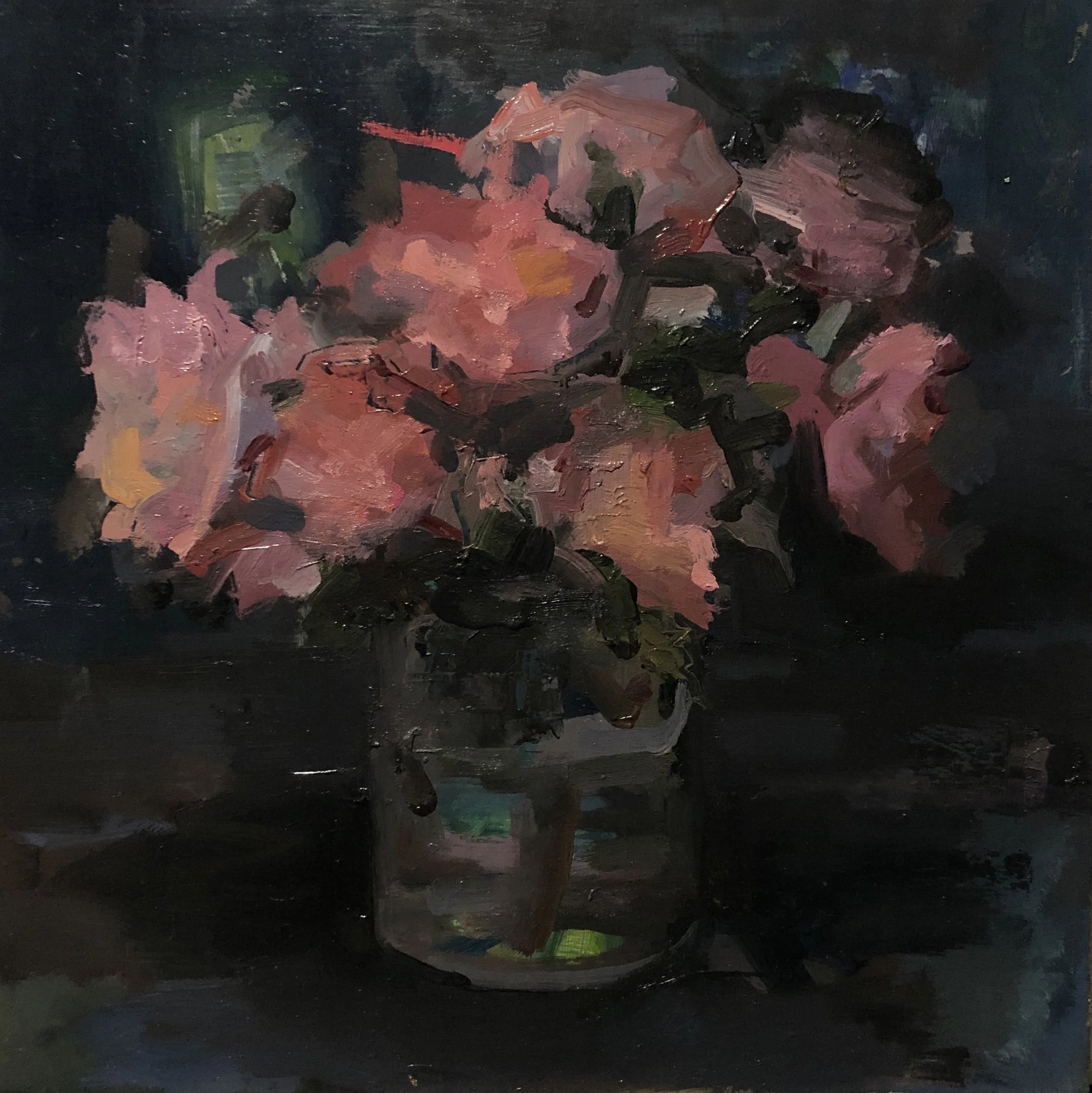 Pink on Black Bouquet #2