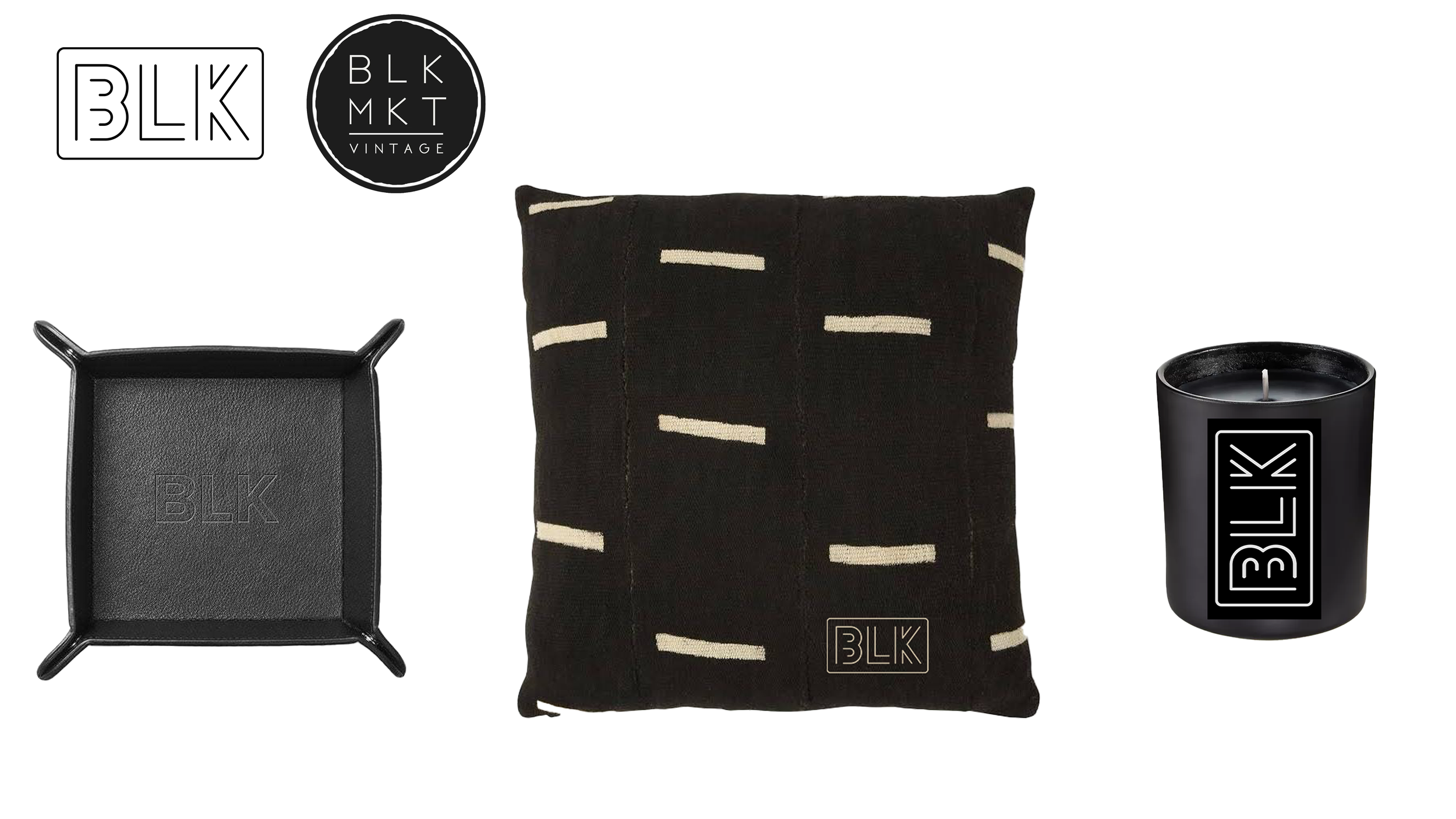  BLK will partner with BLK MKT Vintage, a Black woman owned retail space to drop a range of home goods. The pillows, candles, and valet treys will only be available on the BLK app. 