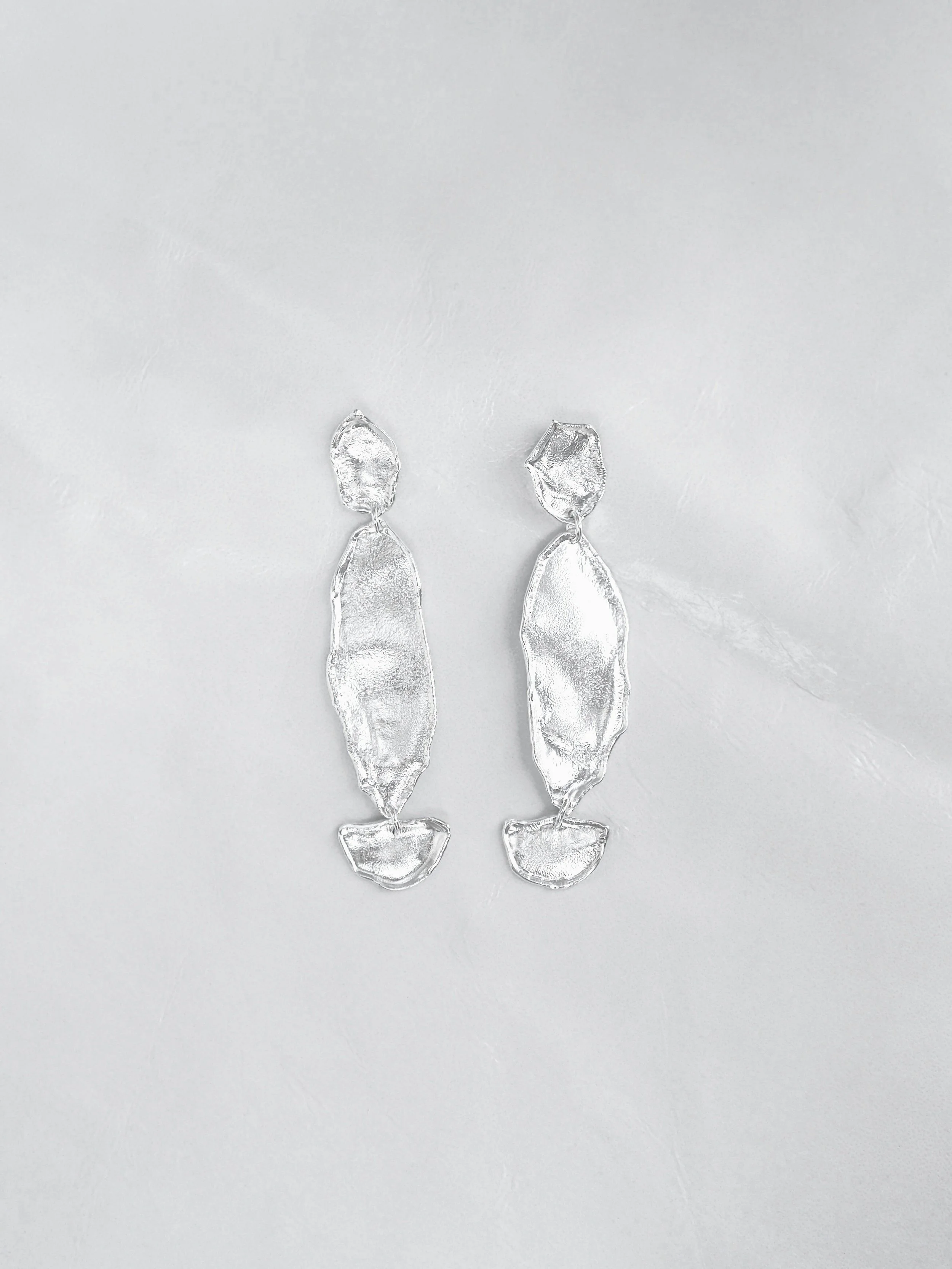 Molten earrings silver