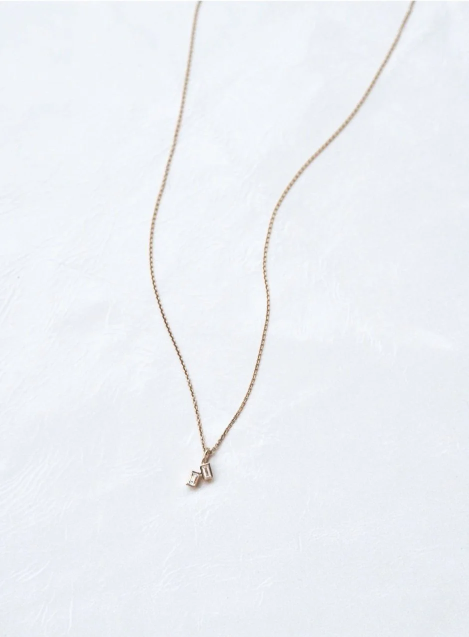 Baguette diamond necklace