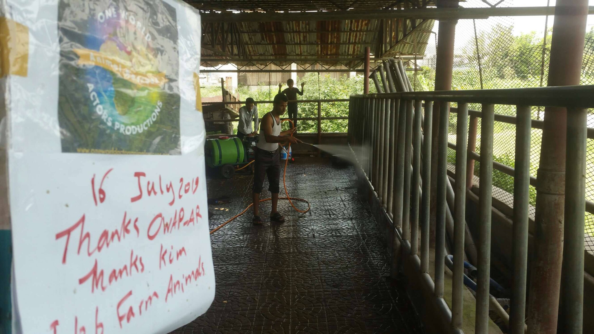 ibb colspraying farm sanitizing with bleach  16 July 2019 thanks to OWAP AR sign farm rescue.jpg