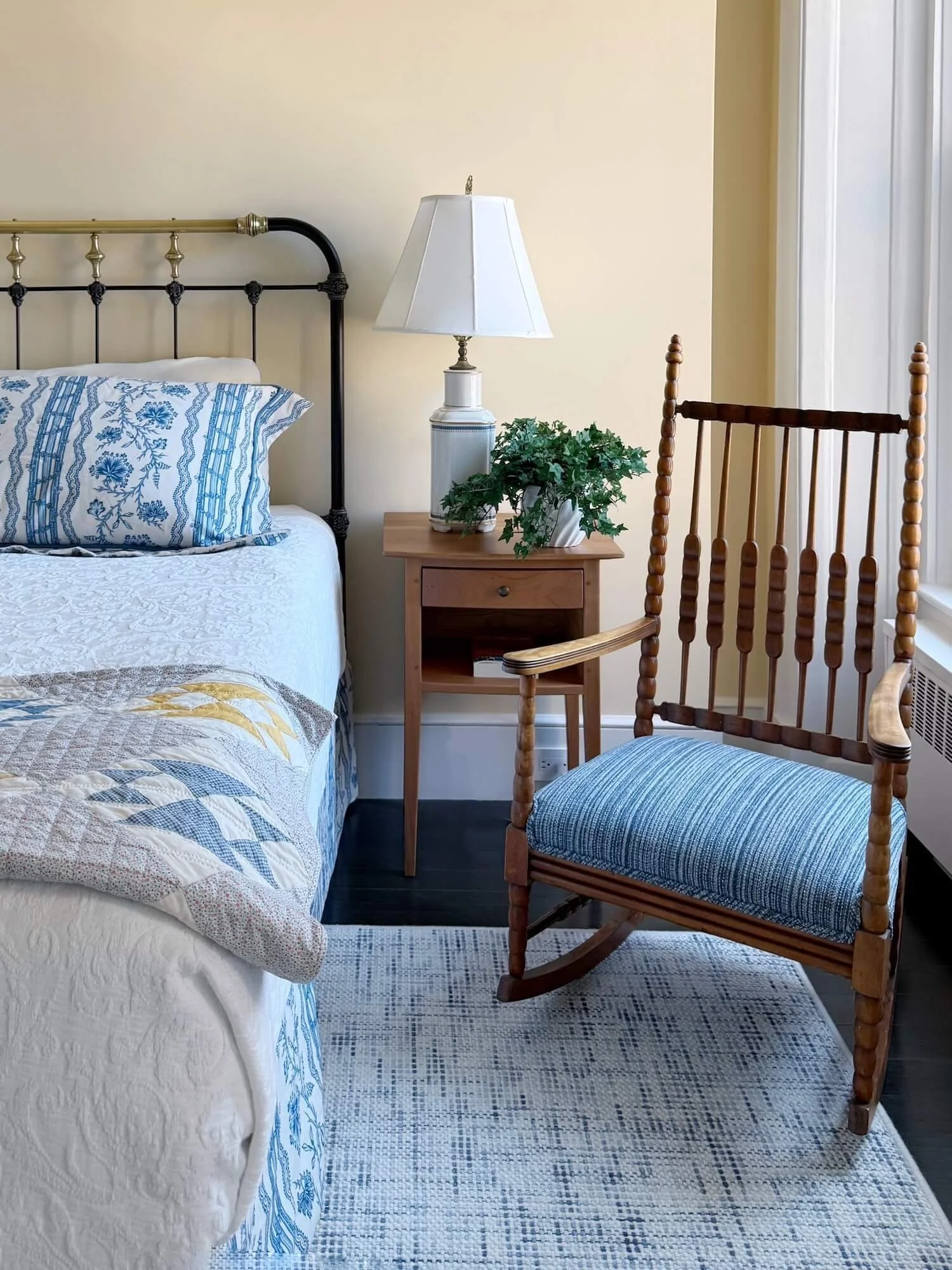 master bedroom bed and chair