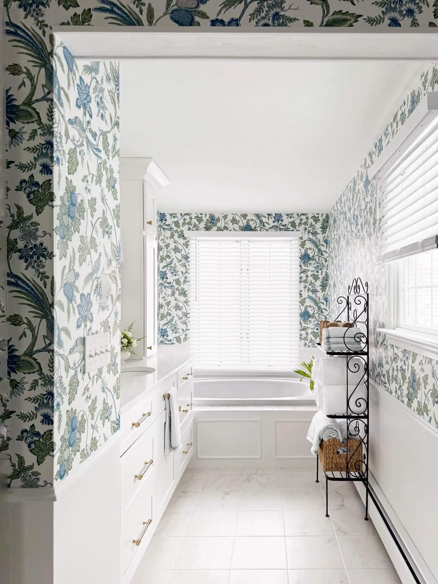 white trim in a bathroom