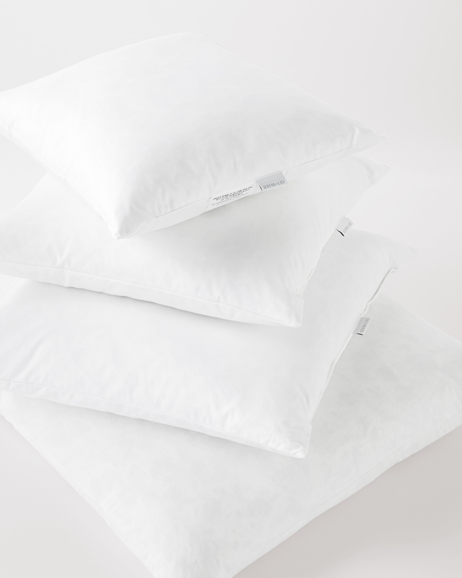 click HERE for sizes and pricing for down and feather pillow inserts