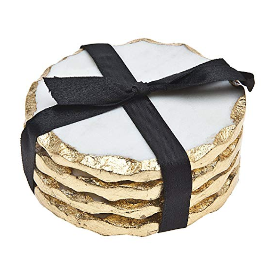 gold edged marble coasters