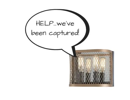 There are gazillions of light fixture options - something for everyone, but unless you have children actively playing basketball in the room, I’m not sure you need to cage your lightbulbs…
