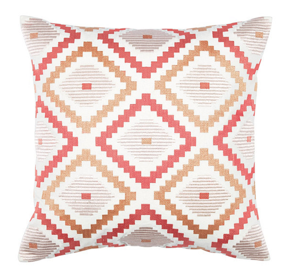 embroidered ikat pillow