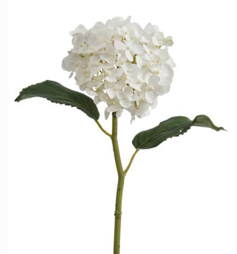 white faux hydrangea