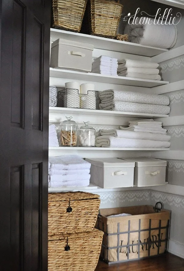 Linen Closet Organization from