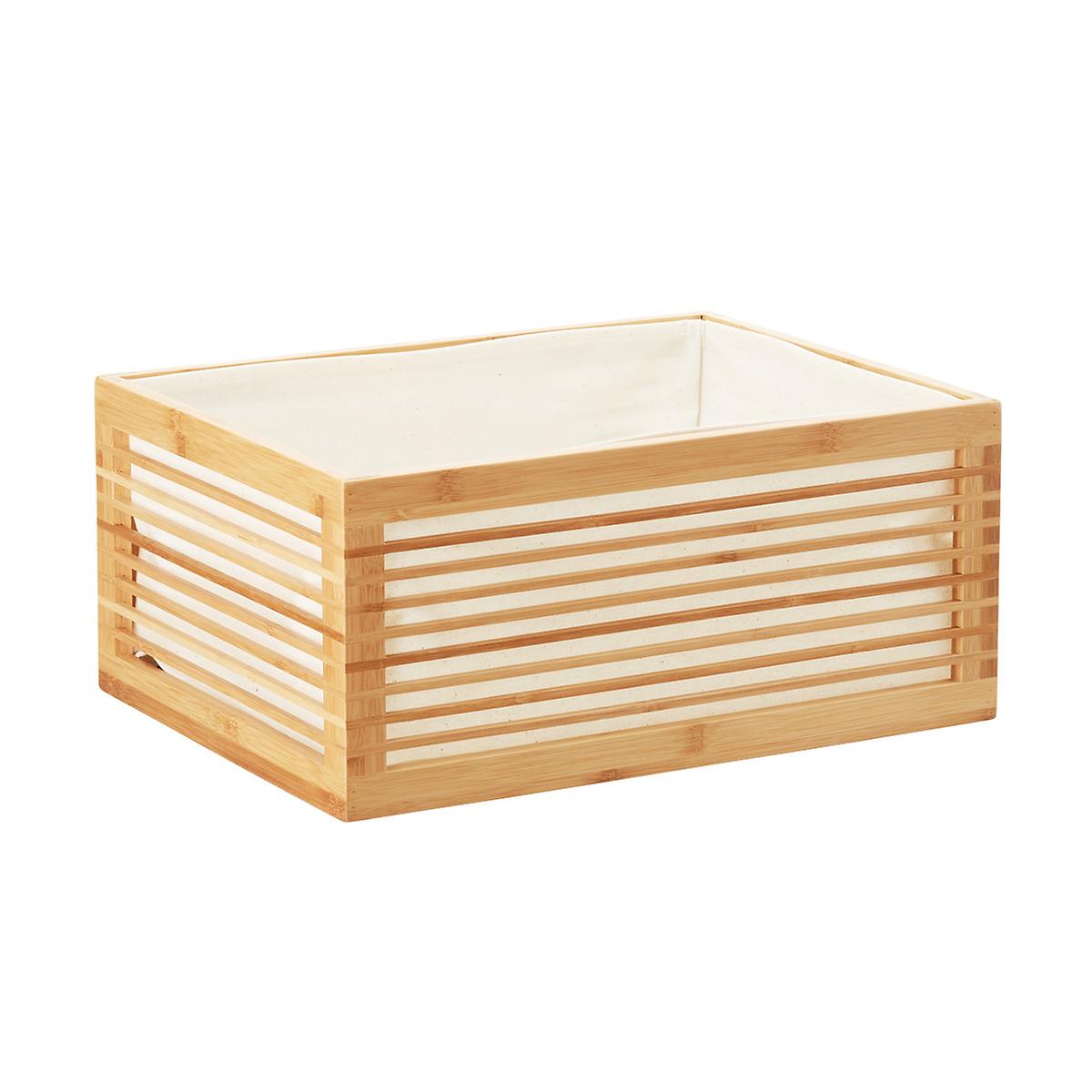 lined bamboo bin