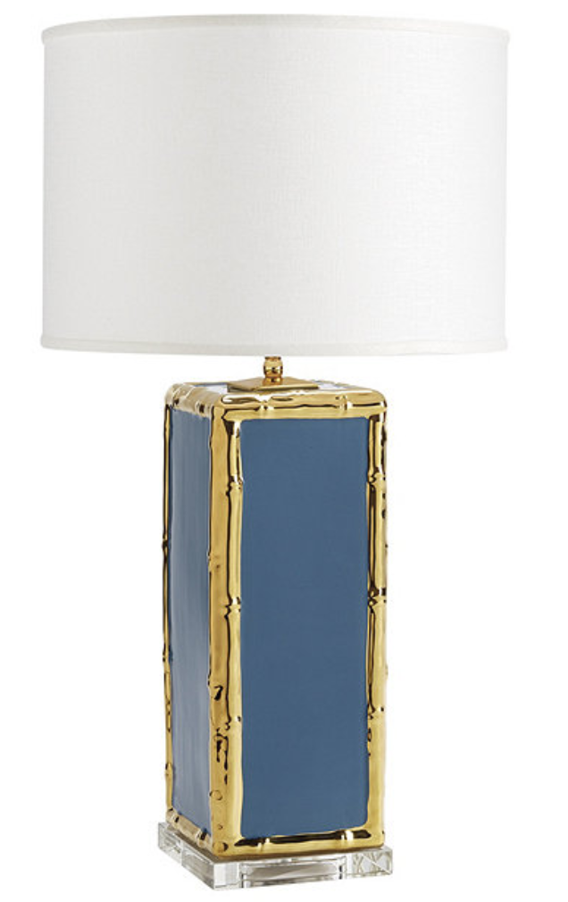 Blue Bamboo Lamp