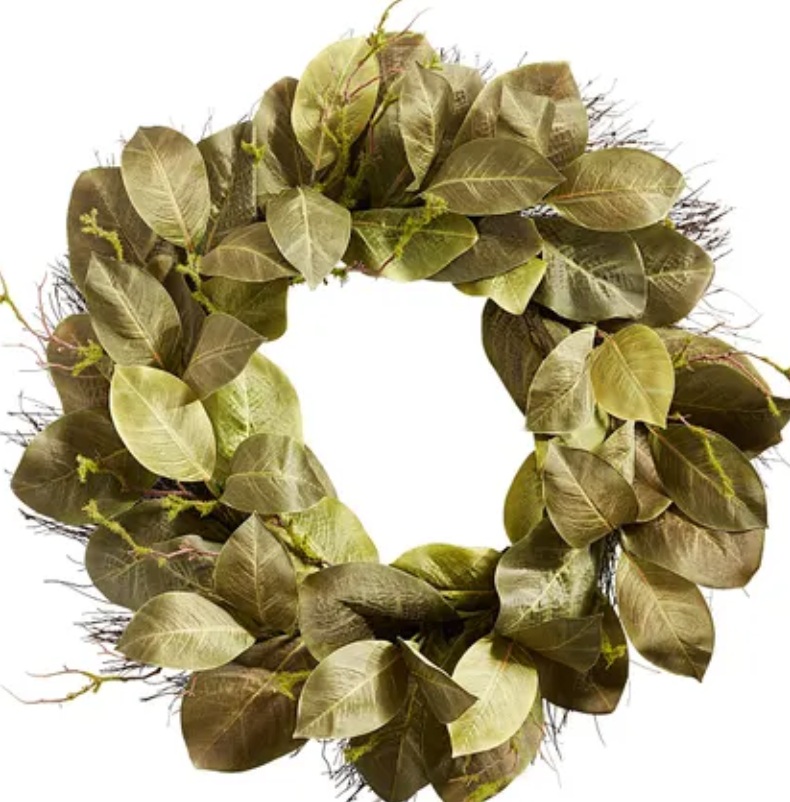 Magnolia leaf wreath 27"