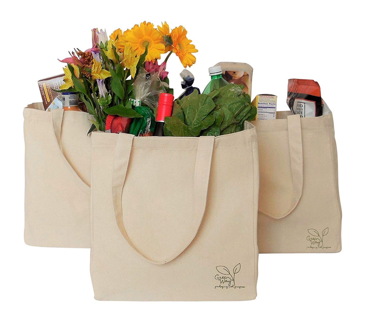 reusable canvas shopping bags