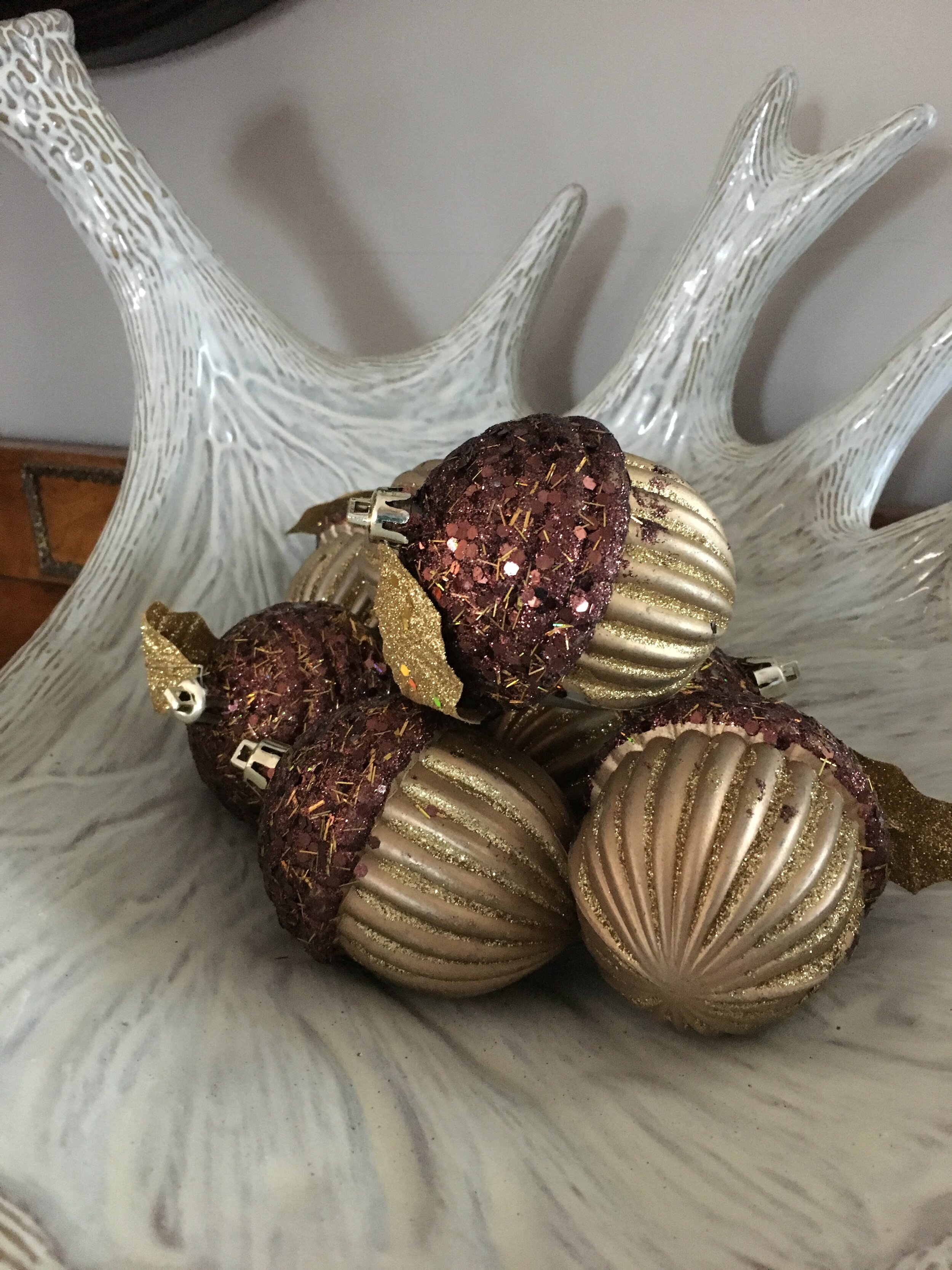 gilded acorn ornaments.JPG