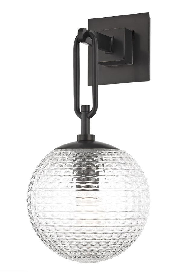 matte black and textured globe sconce