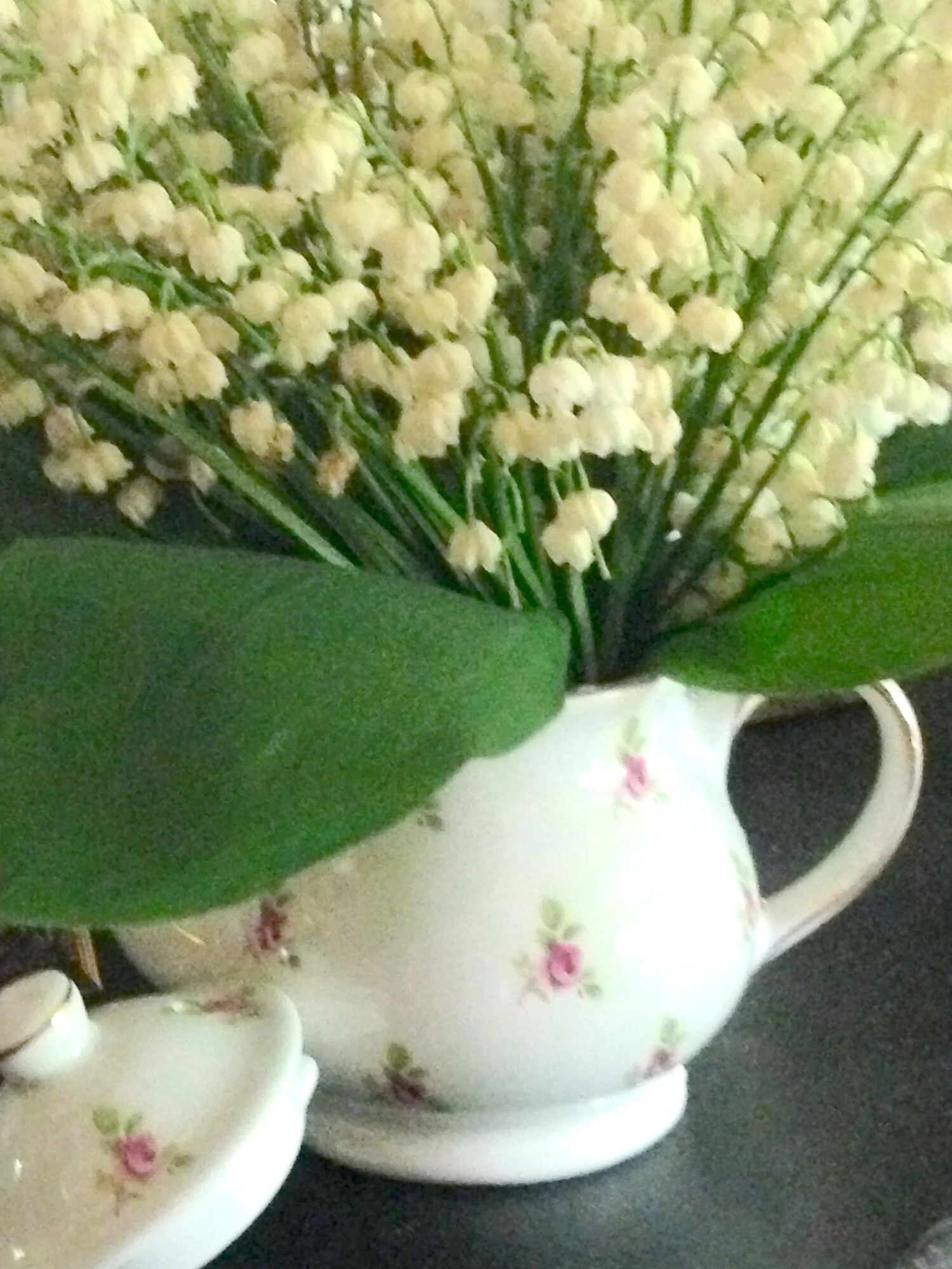 Lily of the valley arranged in a teapot.jpg