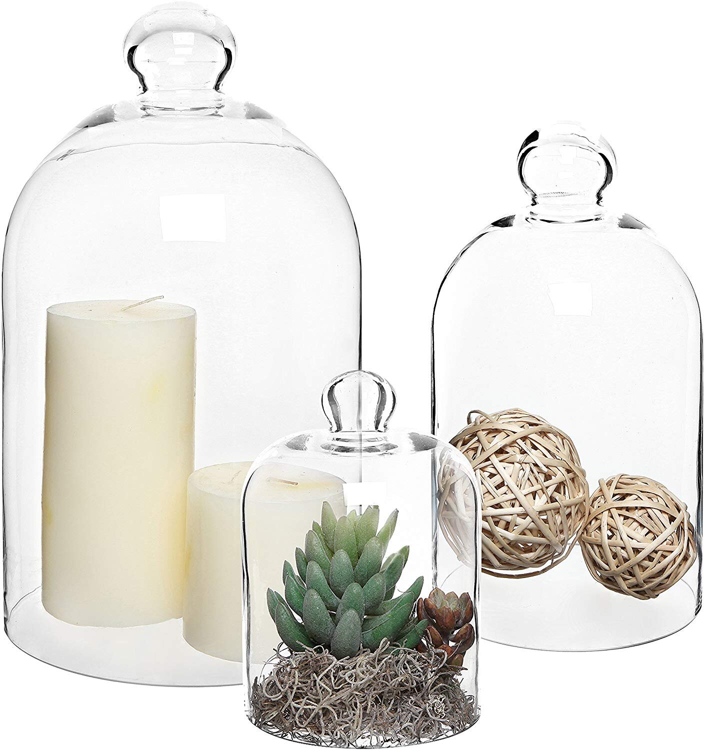 set of cloche bell jars