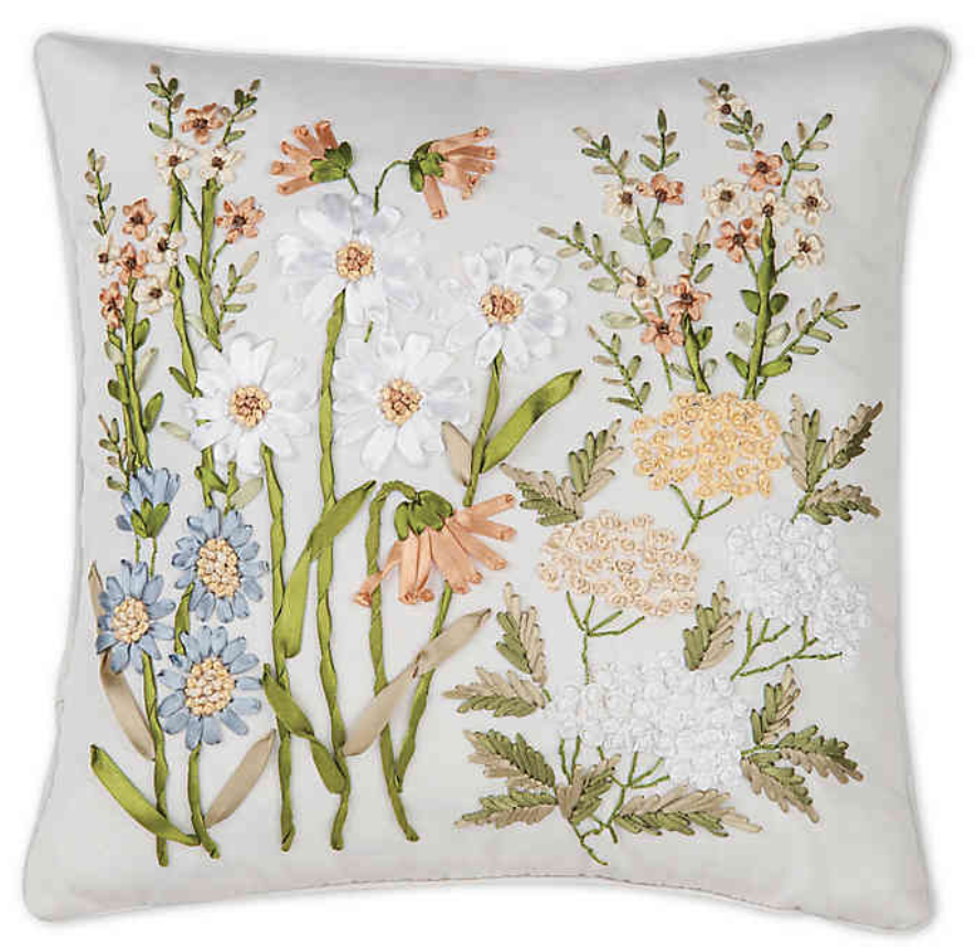 ribbon flower pillow