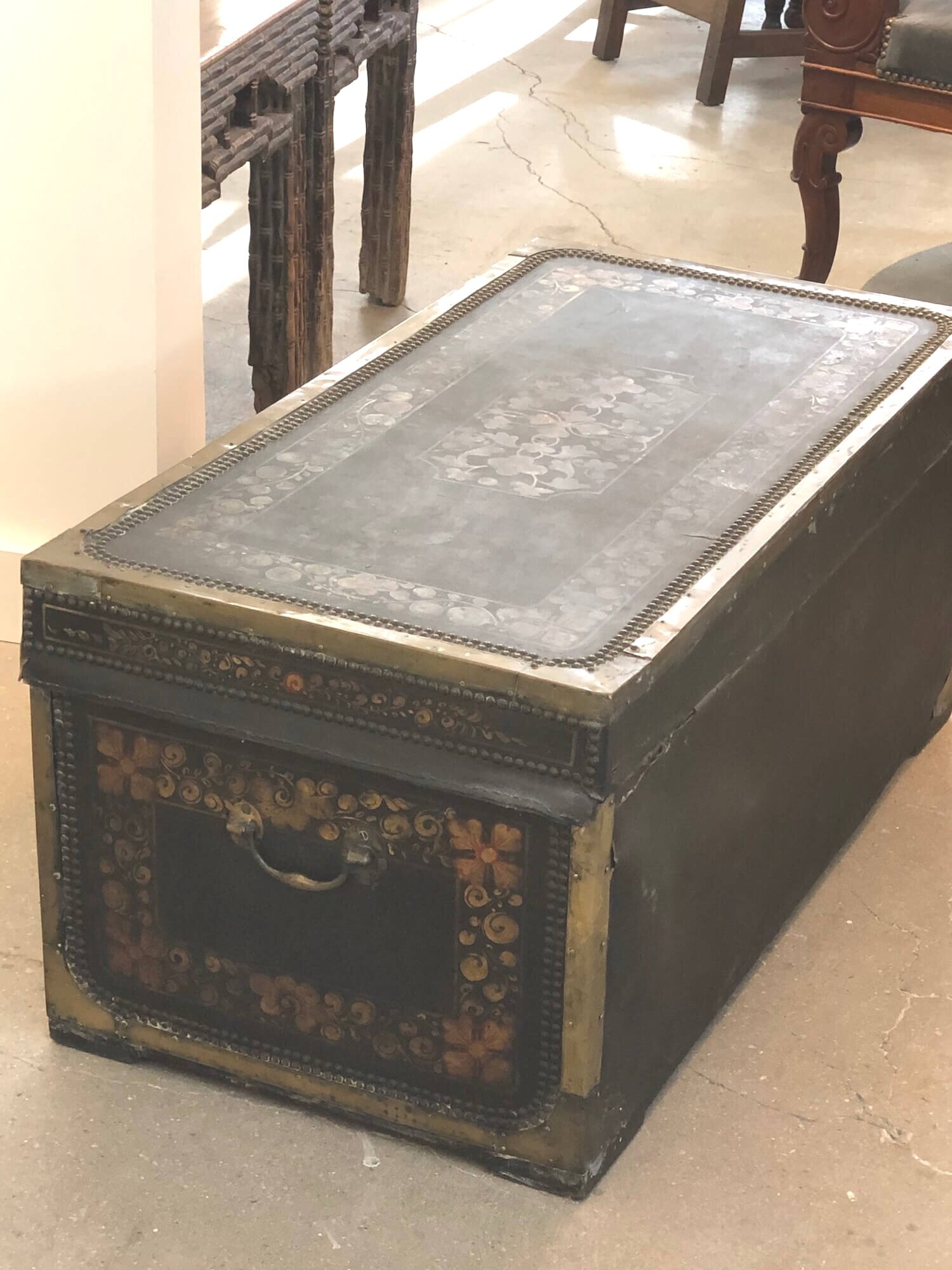 trunk with brass accents