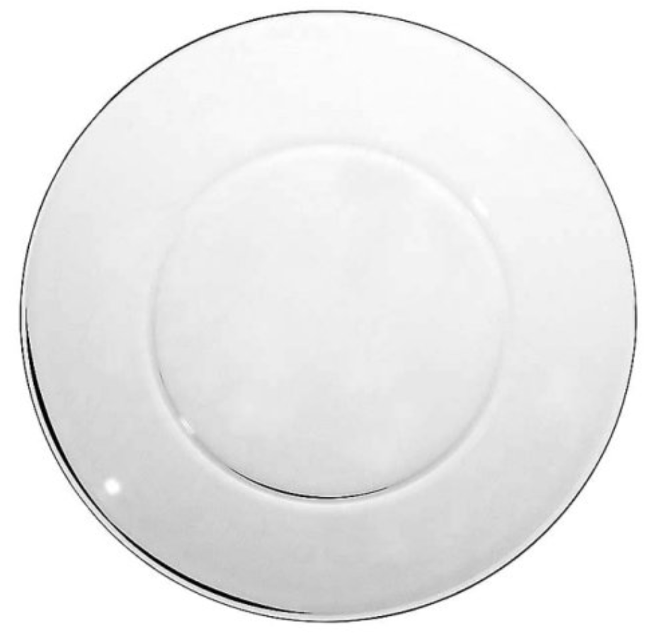 set/12 10" glass dinner plates