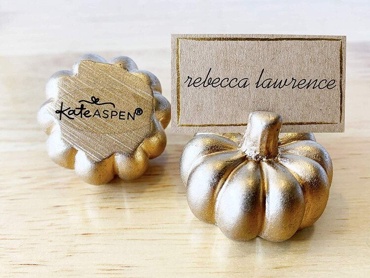 Gilded Pumpkin Place Card Holders