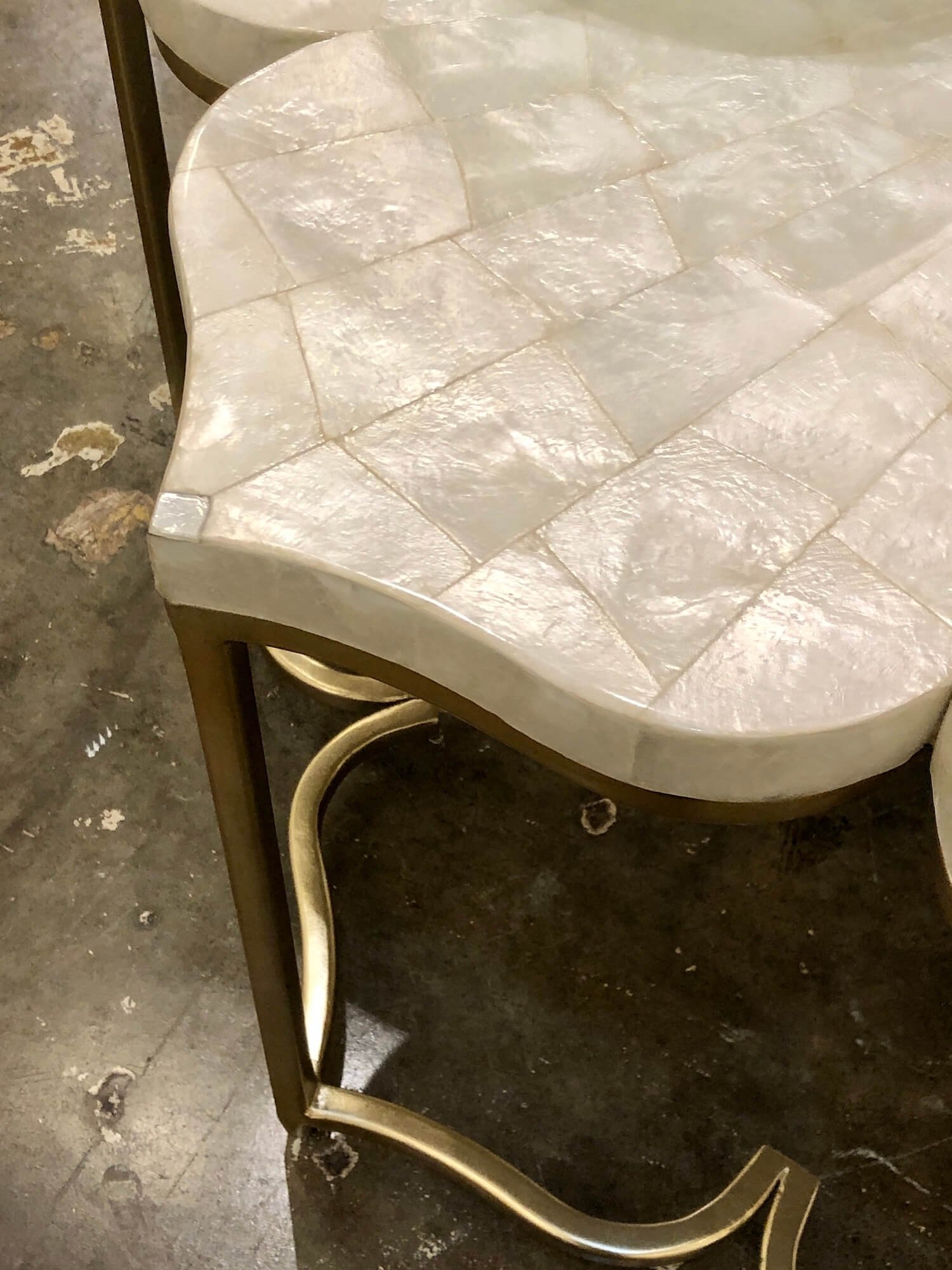 lotus capiz shell table from Chelsea House