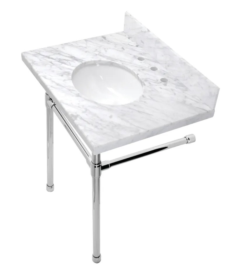 marble and chrome console 