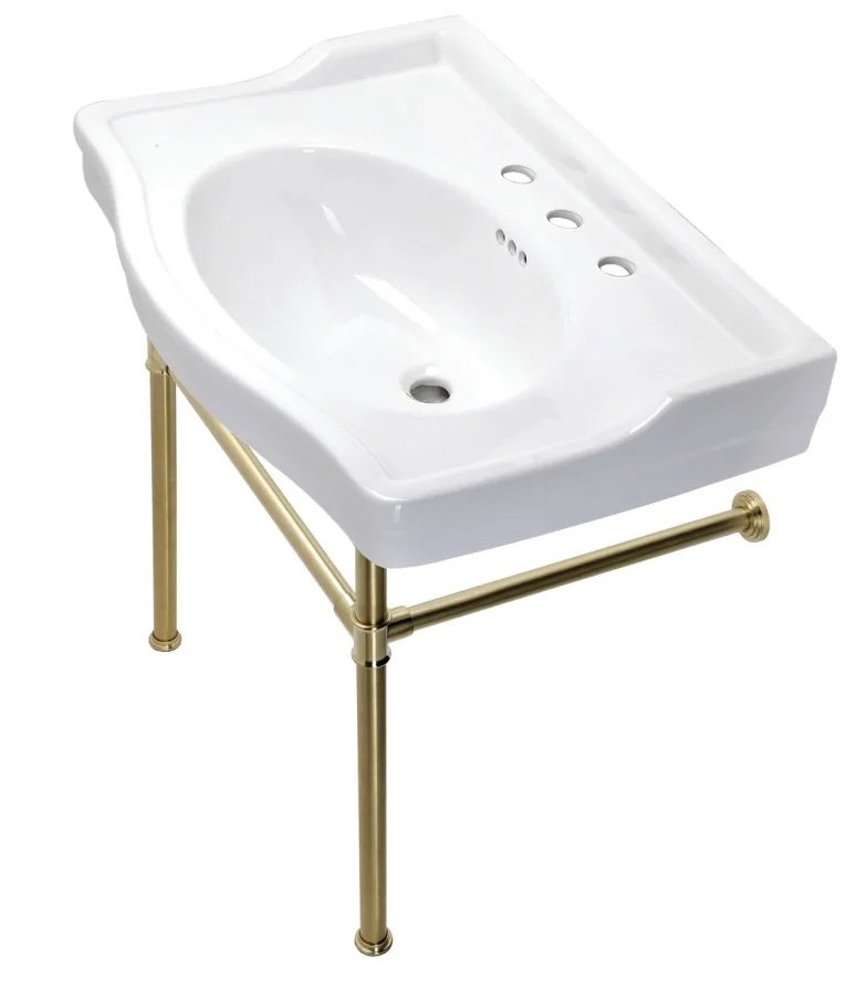 victorian brass console sink