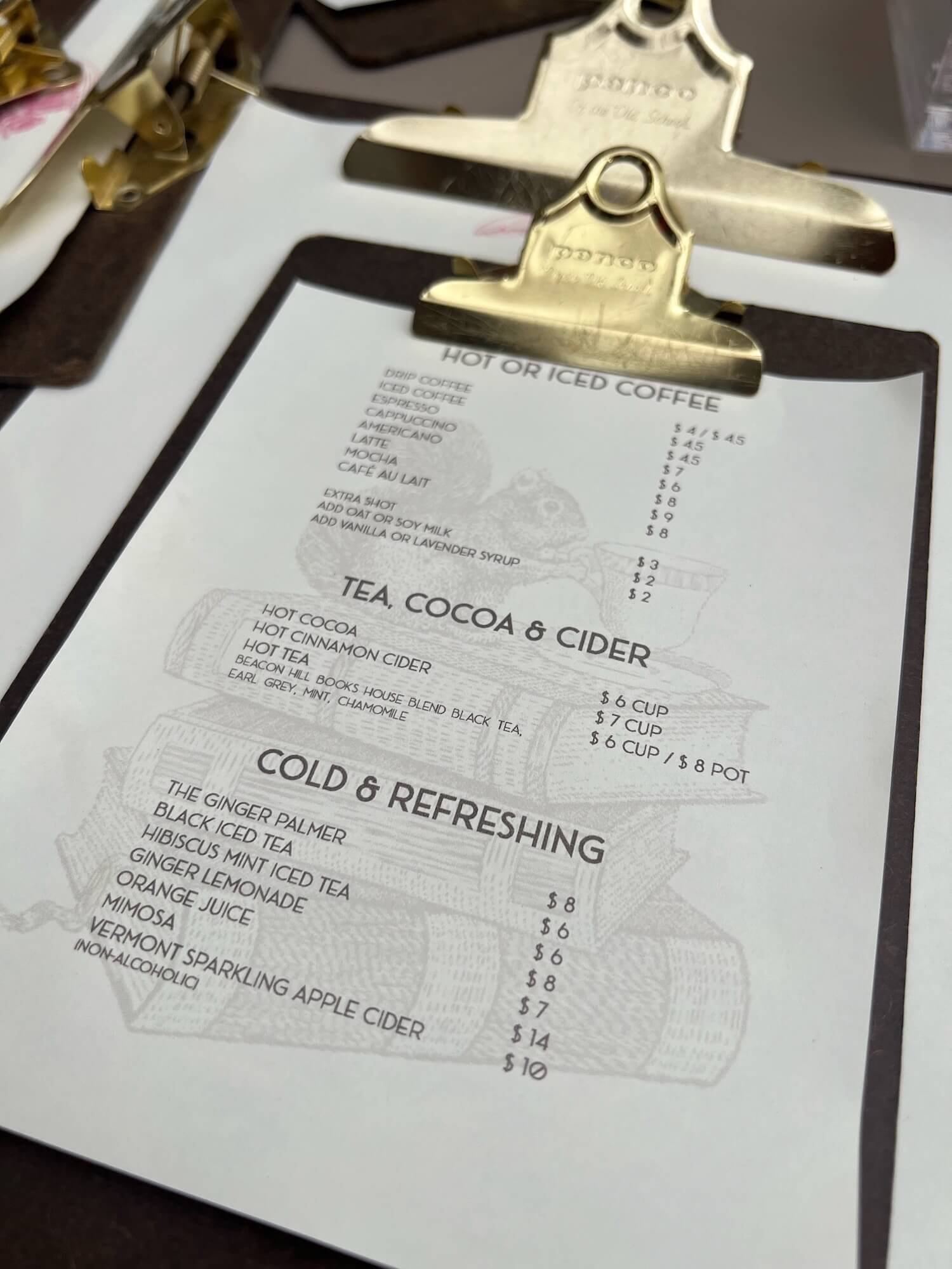 Drink menu on clipboard.JPG