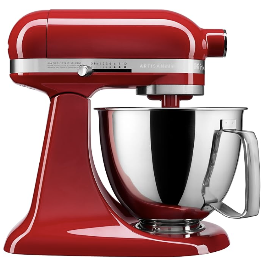 red kitchen aid mixer