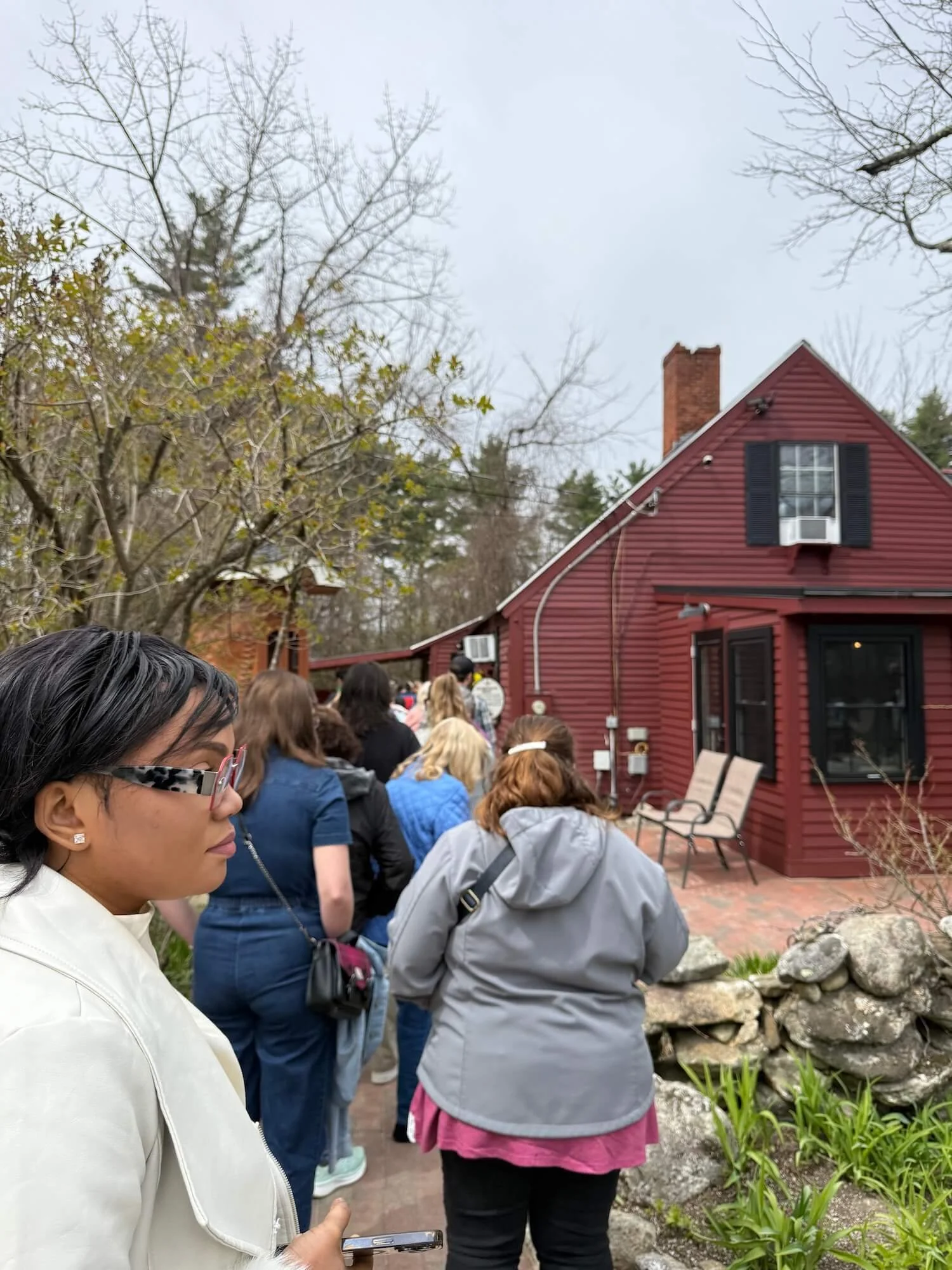 Line to check in for luncheon at Pickity Place