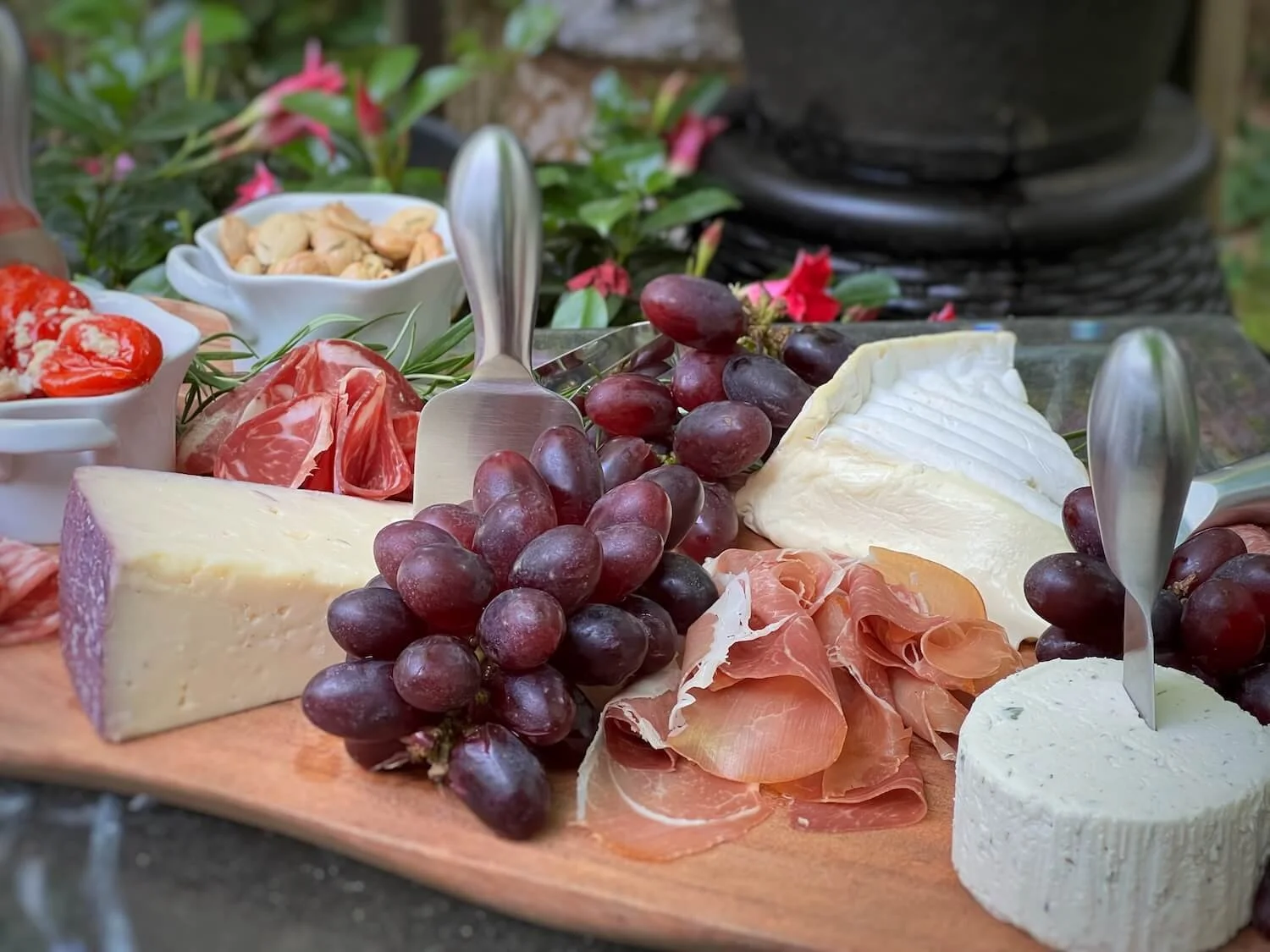 charcuterie on a cutting board.